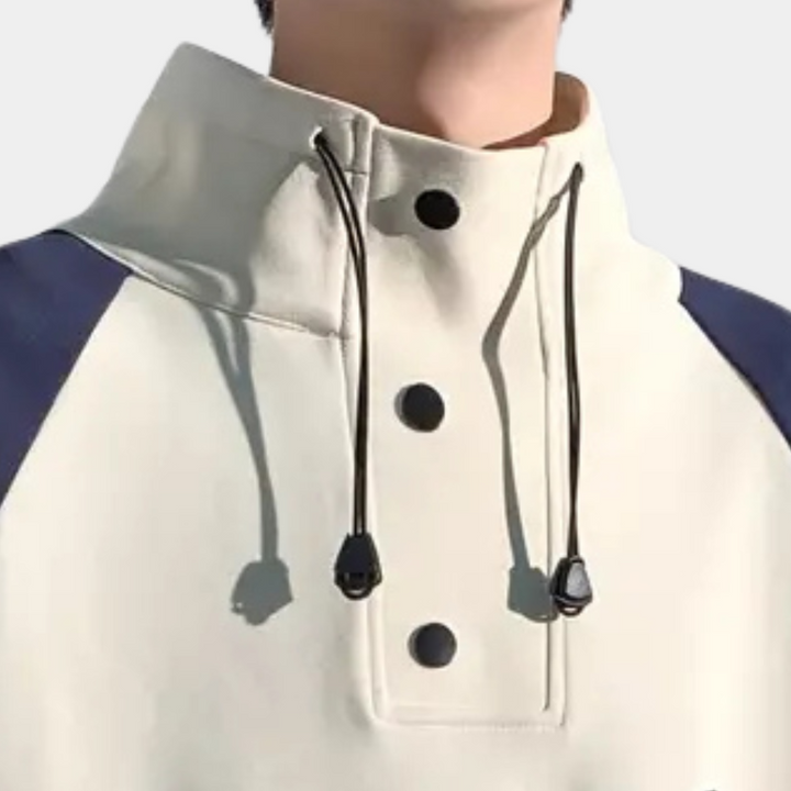 Herrar Tryckt Ståkrage Pullover Sweatshirt