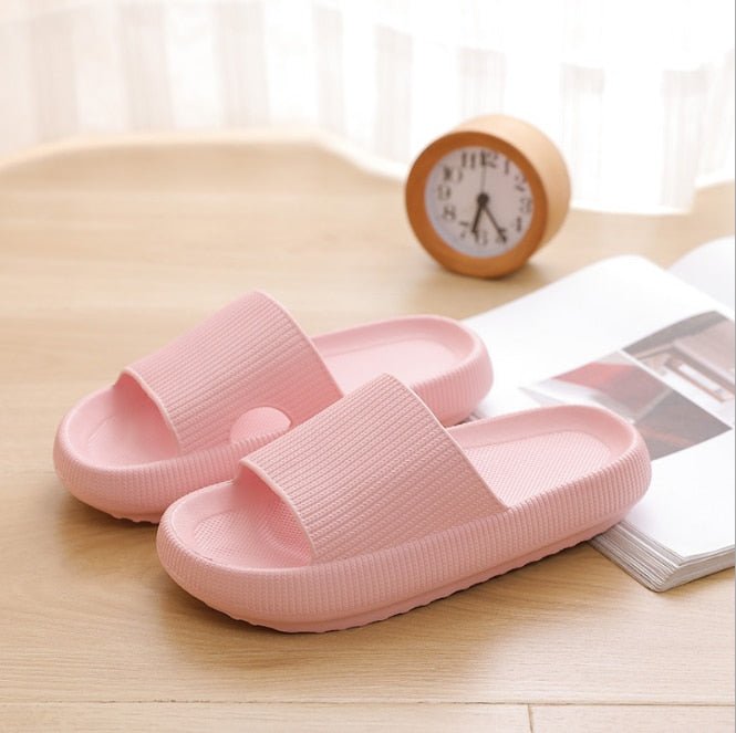Kvinnors Slippers med Texturerad Rem, Lätt och Dämpad Sula, Avslappnade Komfortskor