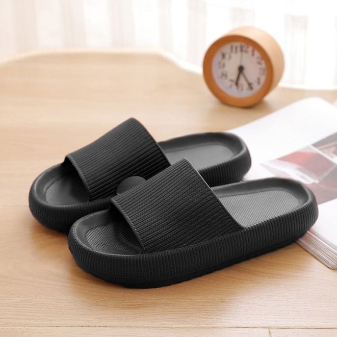 Kvinnors Slippers med Texturerad Rem, Lätt och Dämpad Sula, Avslappnade Komfortskor