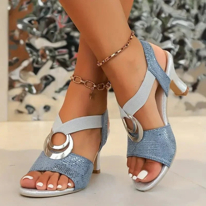 Kvinnors Högklackade Slingback Sandaler – Eleganta Skor för Bröllop och Kvällsevenemang