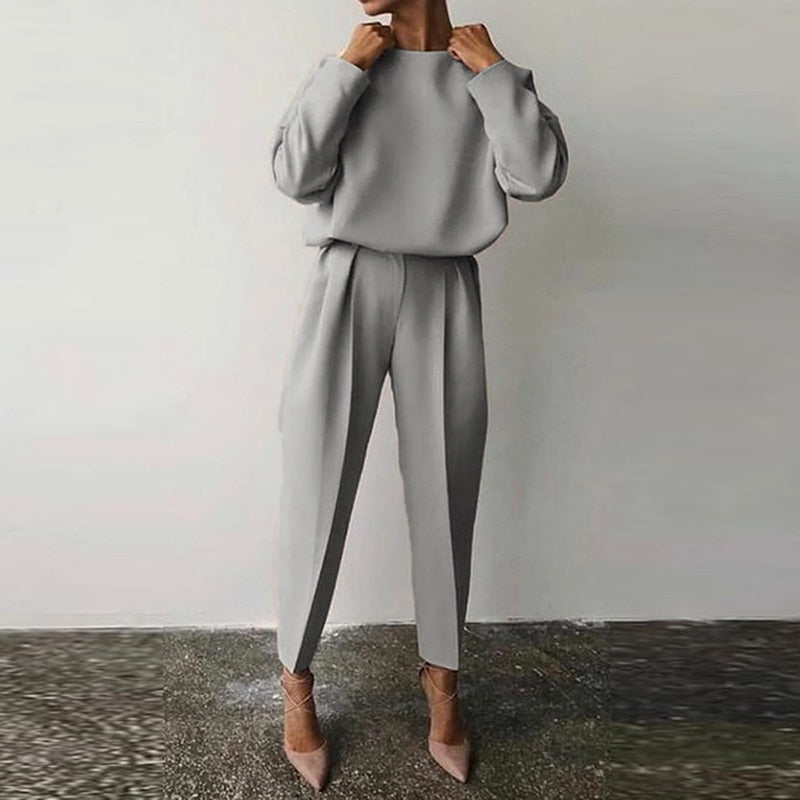 Kvinnors Tvådelade Kostymset – Elegant Bekväm Stilig Mångsidig Smart Casual Vardagsoutfit