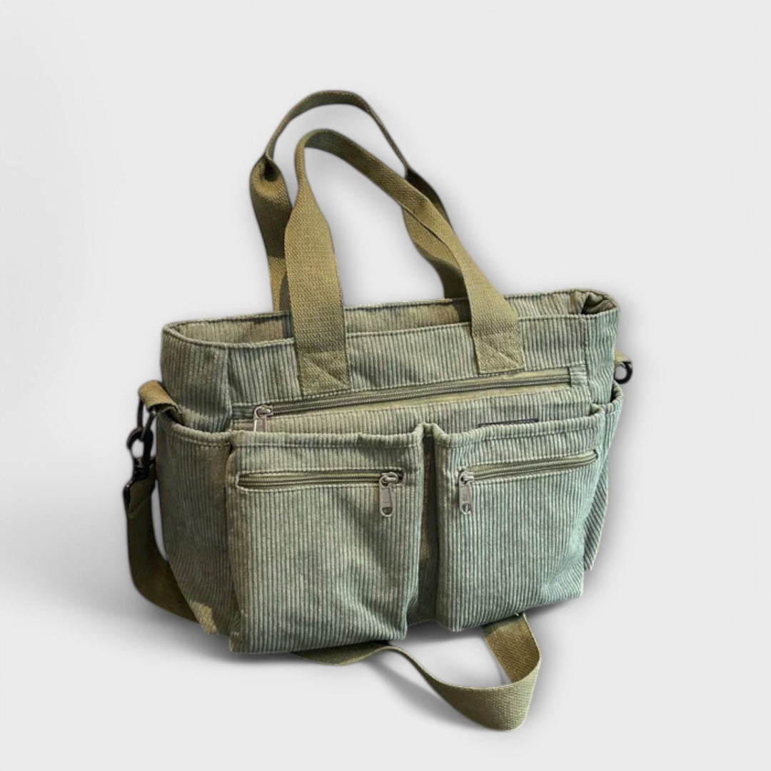 Kvinnors Multi-Pocket Tote Bag – Praktisk dubb bärstil för arbete och vardagsbruk