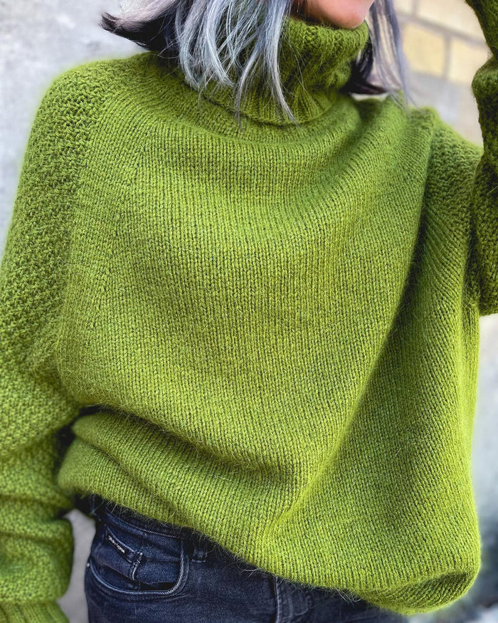 Dam Oversized Polotröja med Ribbad Polokrage