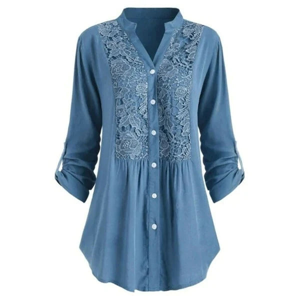 Kvinnors Lång Blus – Elegant Puffärm Stilfull Bekväm Casual Smart Topp