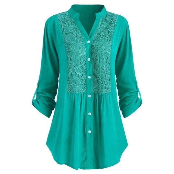 Kvinnors Lång Blus – Elegant Puffärm Stilfull Bekväm Casual Smart Topp