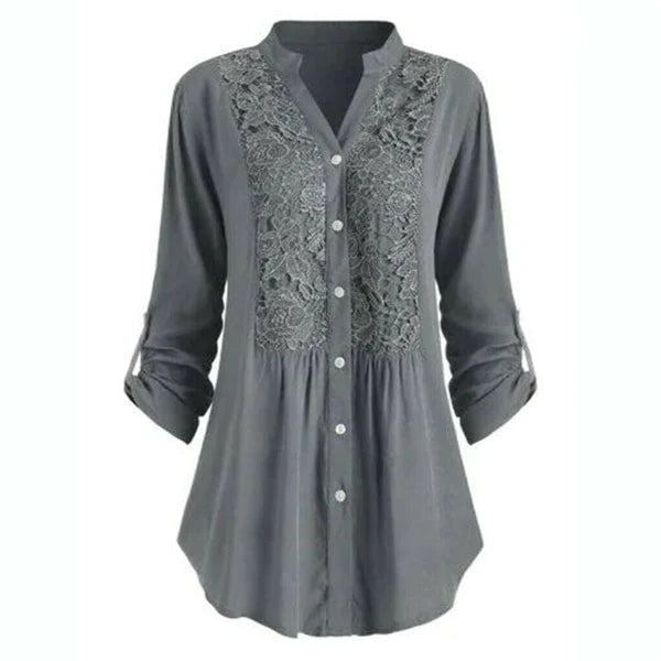 Kvinnors Lång Blus – Elegant Puffärm Stilfull Bekväm Casual Smart Topp