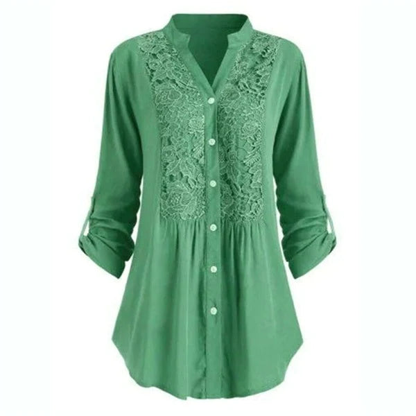 Kvinnors Lång Blus – Elegant Puffärm Stilfull Bekväm Casual Smart Topp