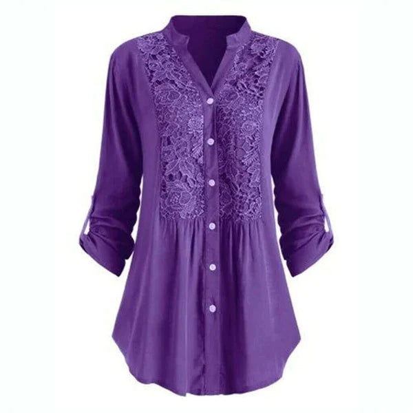 Kvinnors Lång Blus – Elegant Puffärm Stilfull Bekväm Casual Smart Topp