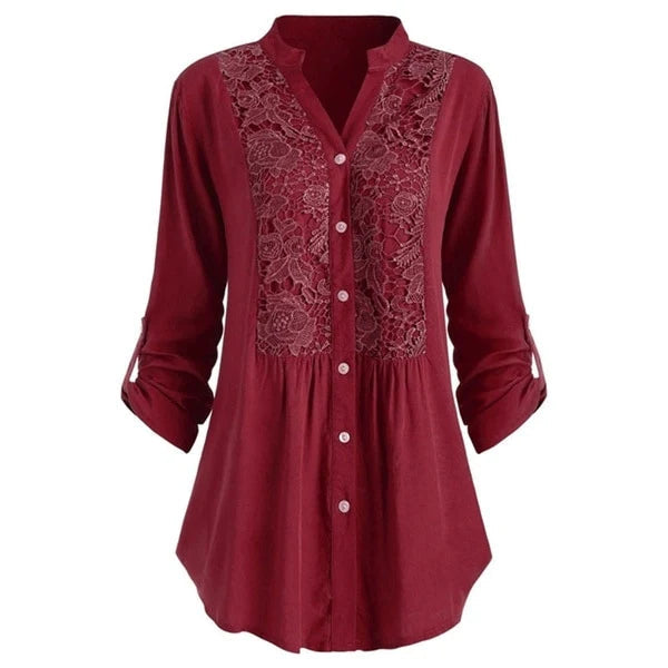 Kvinnors Lång Blus – Elegant Puffärm Stilfull Bekväm Casual Smart Topp