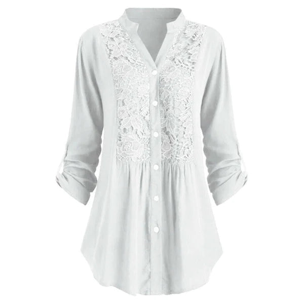 Kvinnors Lång Blus – Elegant Puffärm Stilfull Bekväm Casual Smart Topp
