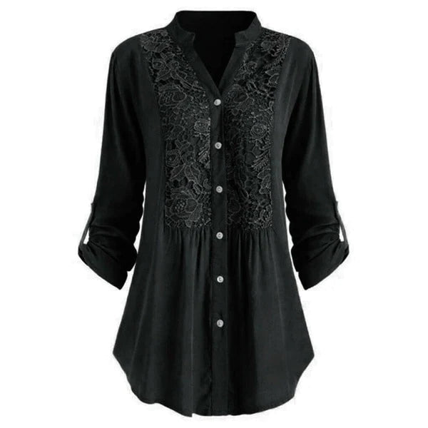 Kvinnors Lång Blus – Elegant Puffärm Stilfull Bekväm Casual Smart Topp