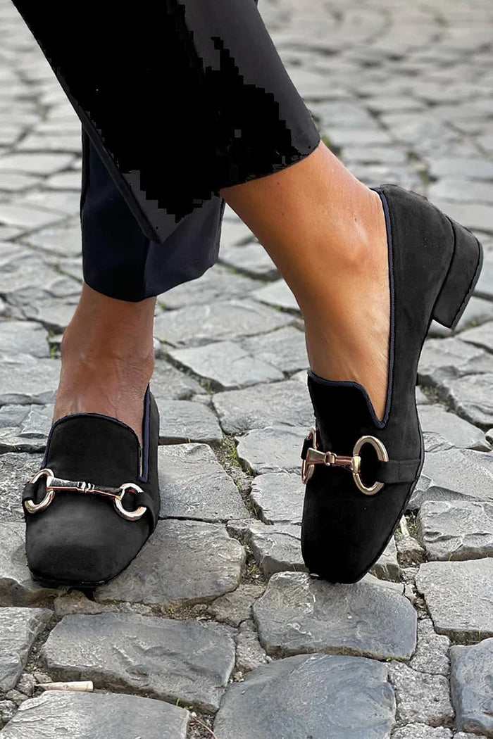 Kvinnors Hästbit Detalj Loafers Eleganta Slip-On Platta Skor