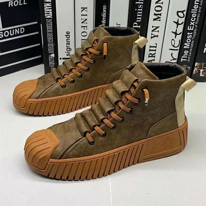 Herr Höga Sneakers med Grövre Sula och Snörning