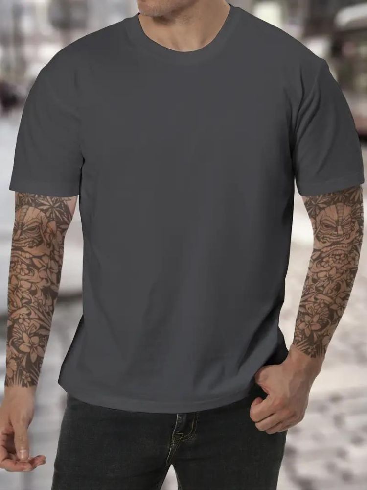 Herrars Hög Nacke T-shirt Mjuk Bekväm Lång Ärmar Minimalistisk Avslappnad Vardaglig Lager Topp