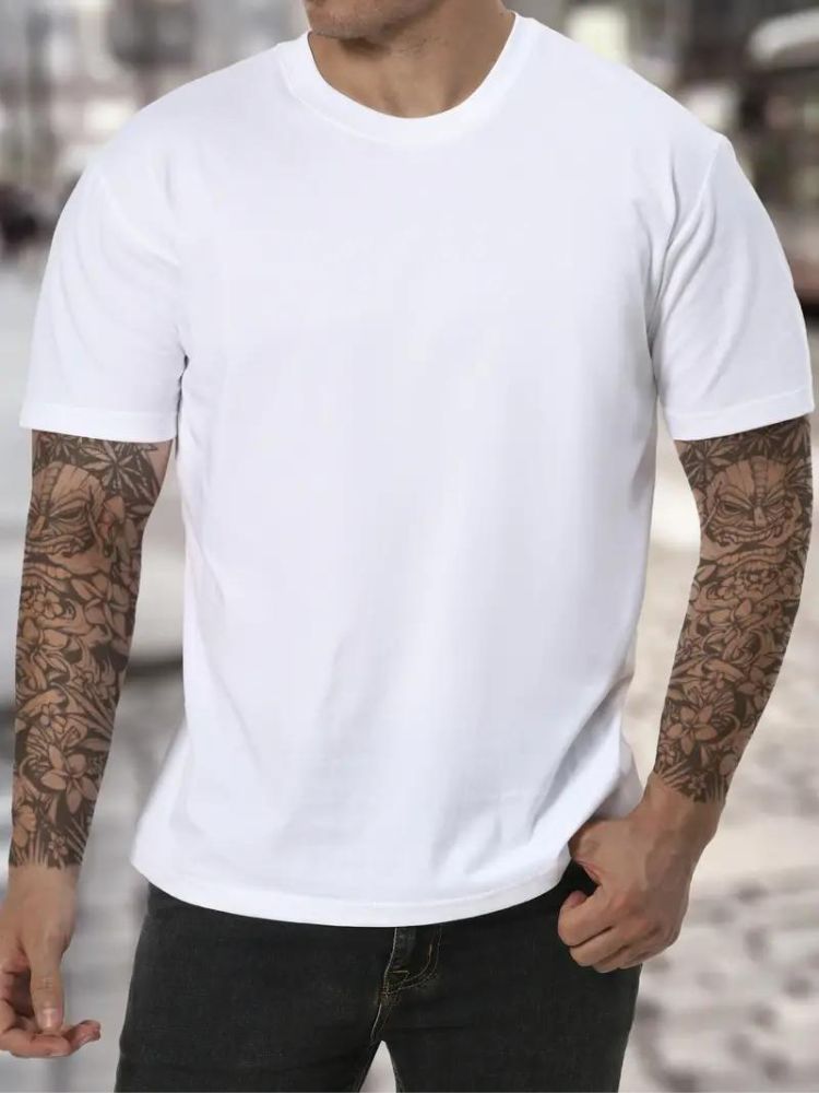 Herrars Hög Nacke T-shirt Mjuk Bekväm Lång Ärmar Minimalistisk Avslappnad Vardaglig Lager Topp