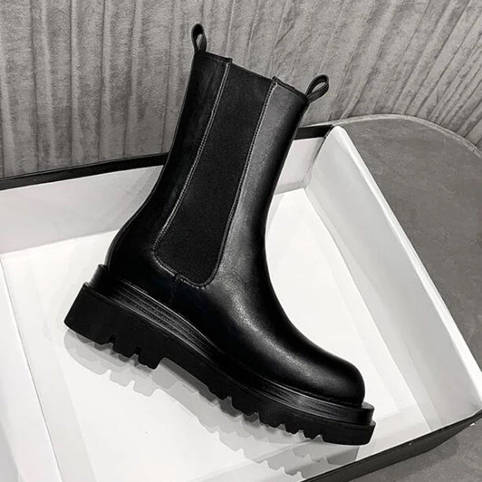 Dam Chelsea-Boots med Hög Skaft och Grov Sula