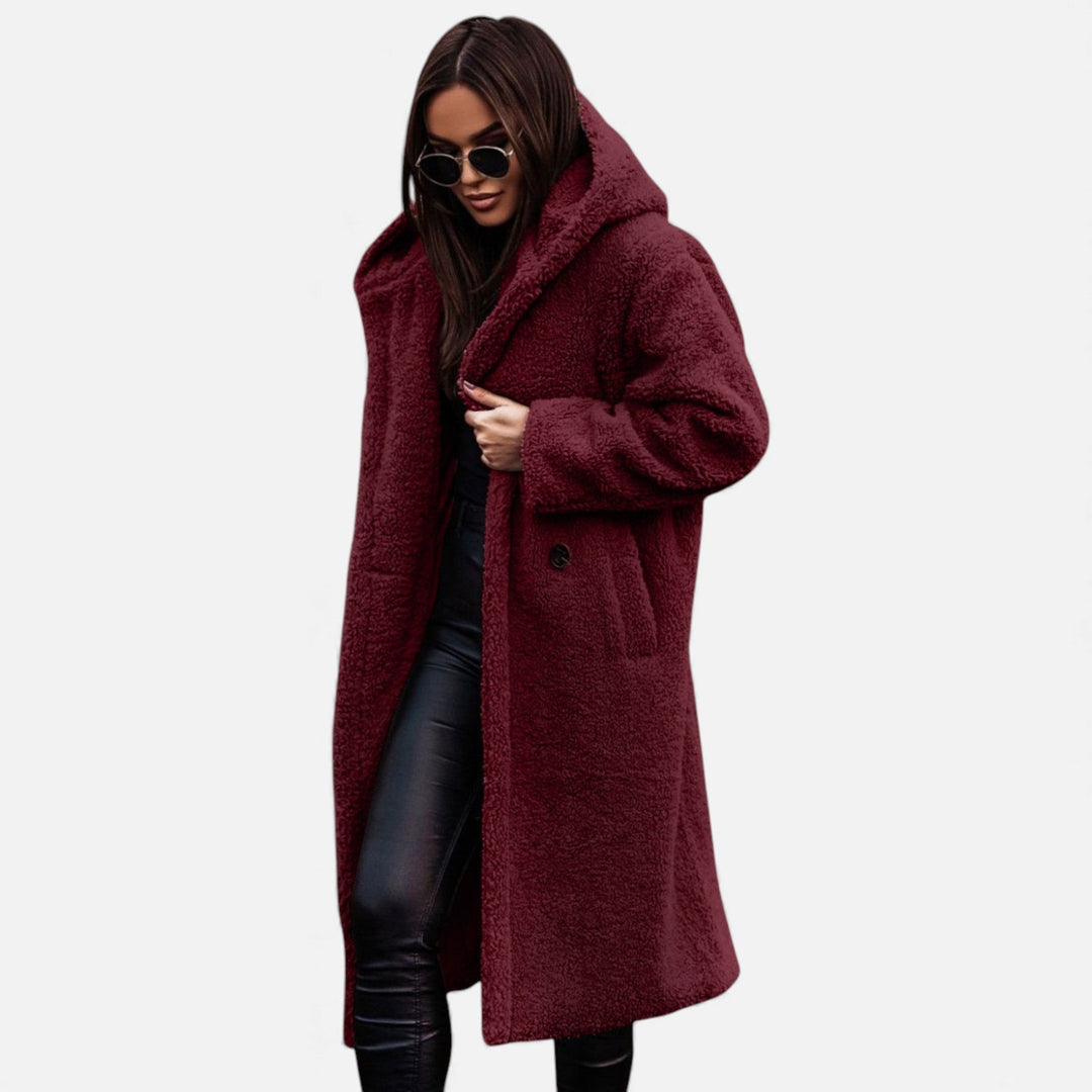 Valmonti | Damens Plysch Falsk-Fleece Lång Kappa