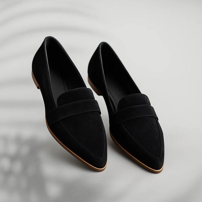 Kvinnors Spetsig Tå Loafers Klassisk Slip-On Platt