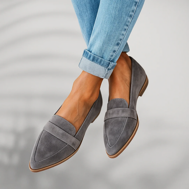 Kvinnors Spetsig Tå Loafers Klassisk Slip-On Platt