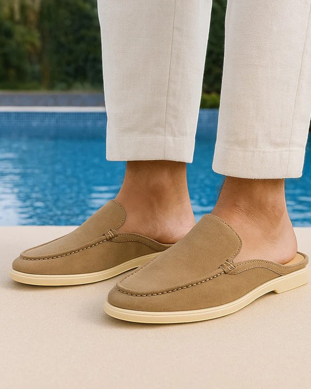 Herrars Slipp-on Loafers Utan Häl Med Moc Toe Sömnad