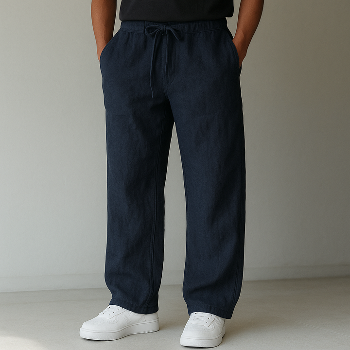 Herrars Drawstring Avslappnad Passform Vida Ben Casual Byxor