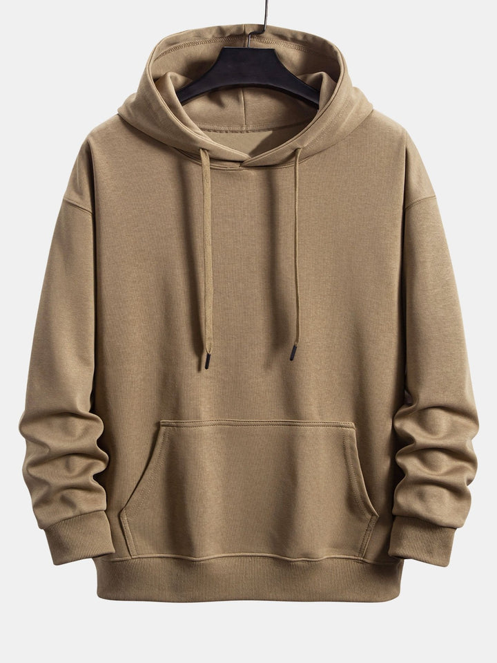 Herrars Basic Träningsset – Pullover Hoodie och Cuffed Joggers för Daglig Komfort