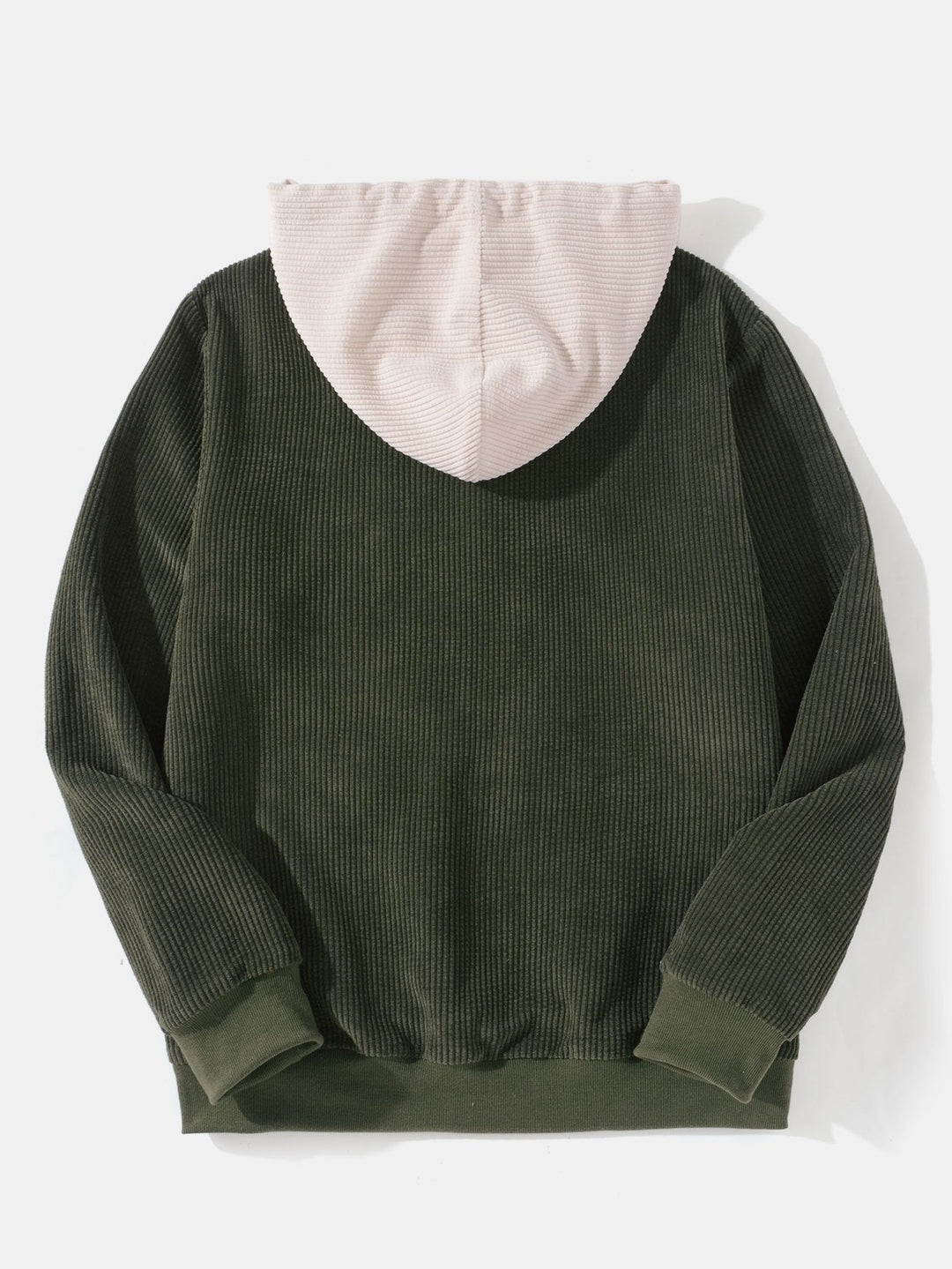 Mäns Corduroy Cargo Träningsdräkt – Patchwork Hoodie Set för Avslappnad Utility Styling