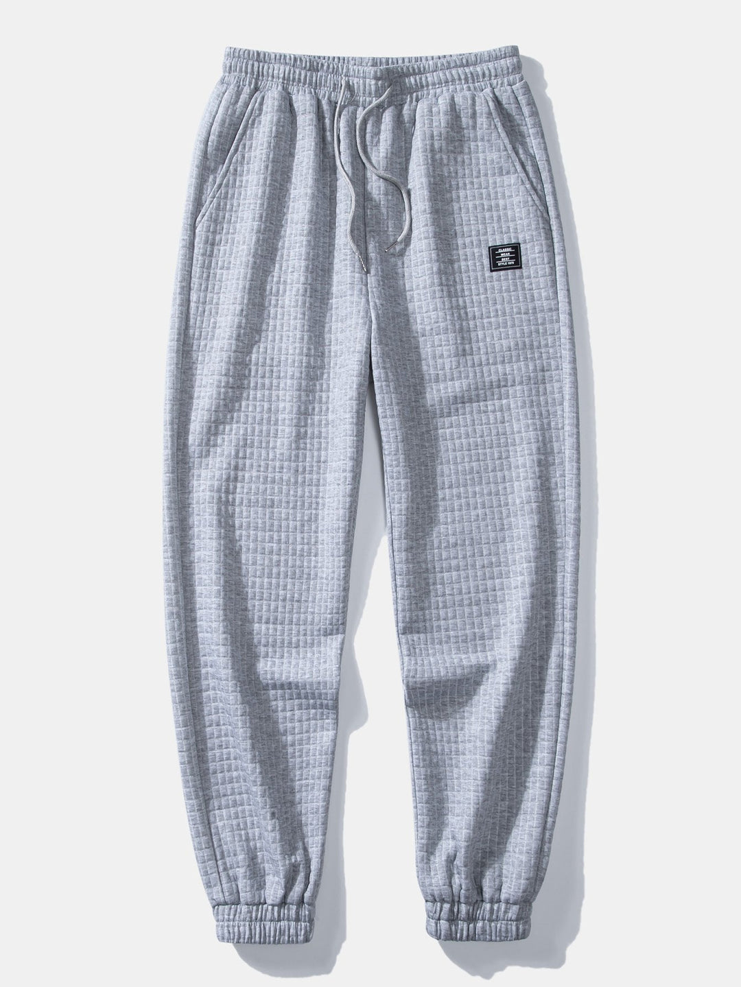 Herr Waffle Huvtröja och Jogger Set – Texturerad Helg Casualwear