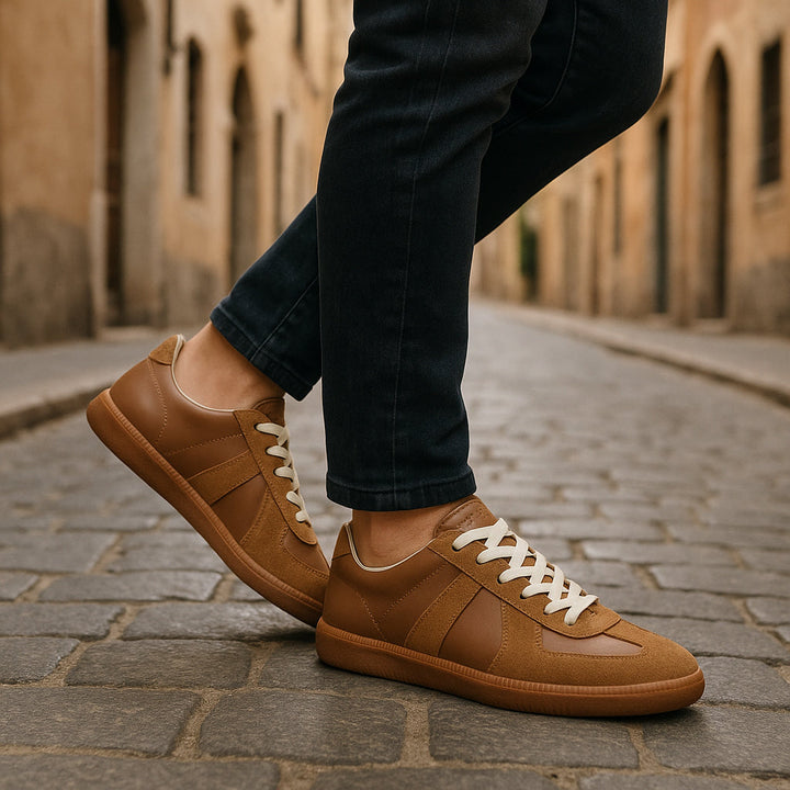 Herrarnas Retro Panel Snörning Låg Top Sneakers