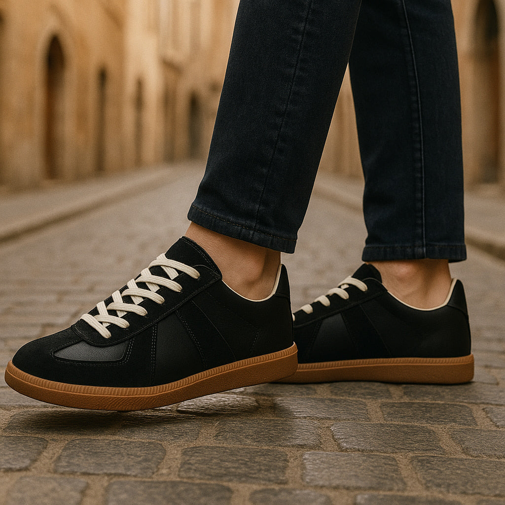 Herrarnas Retro Panel Snörning Låg Top Sneakers