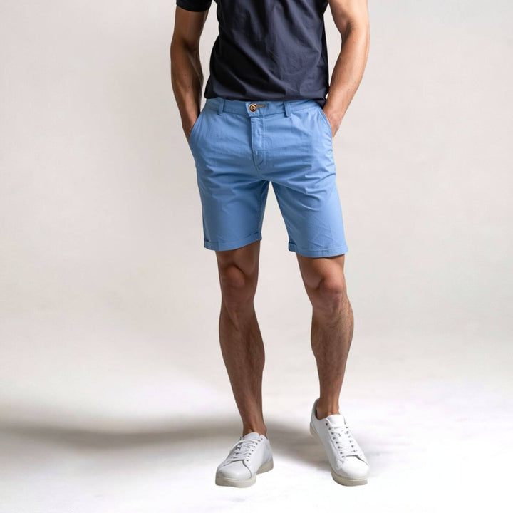 Herrens Chino Shorts med Elastisk Midja, Smart Casual Passform
