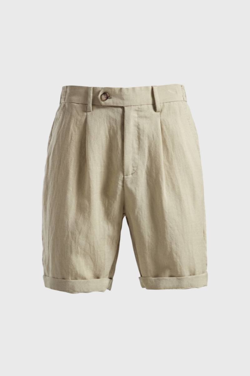 Herrars Plisserade Shorts Skräddarsydda Uppvikta Smart Casual Passform