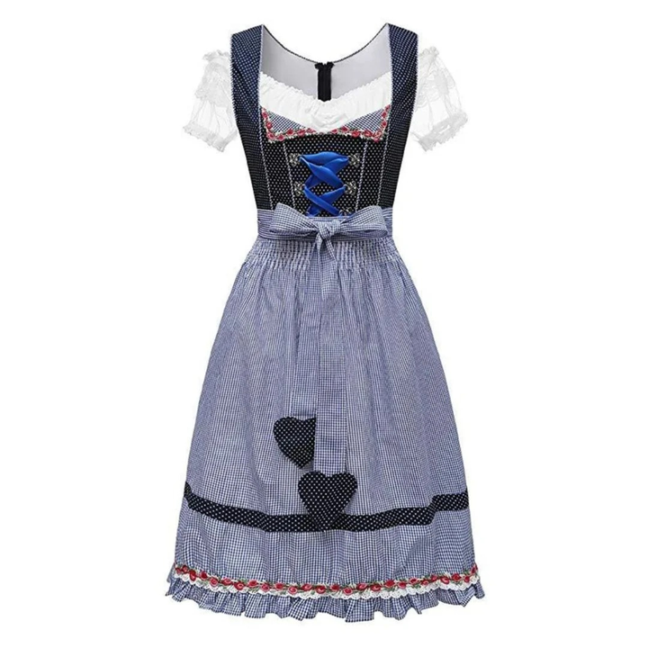 Kvinnors Förkläde Dirndl Klänning – Off-Shoulder Oktoberfest Folkdräkt med Bandliv