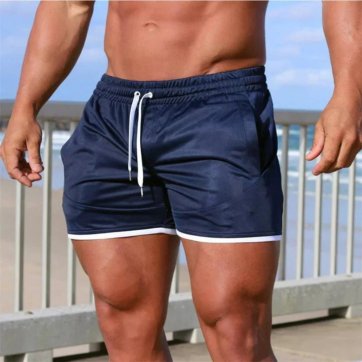 Herrars snabba torkande badshorts med atletisk passform och meshfoder