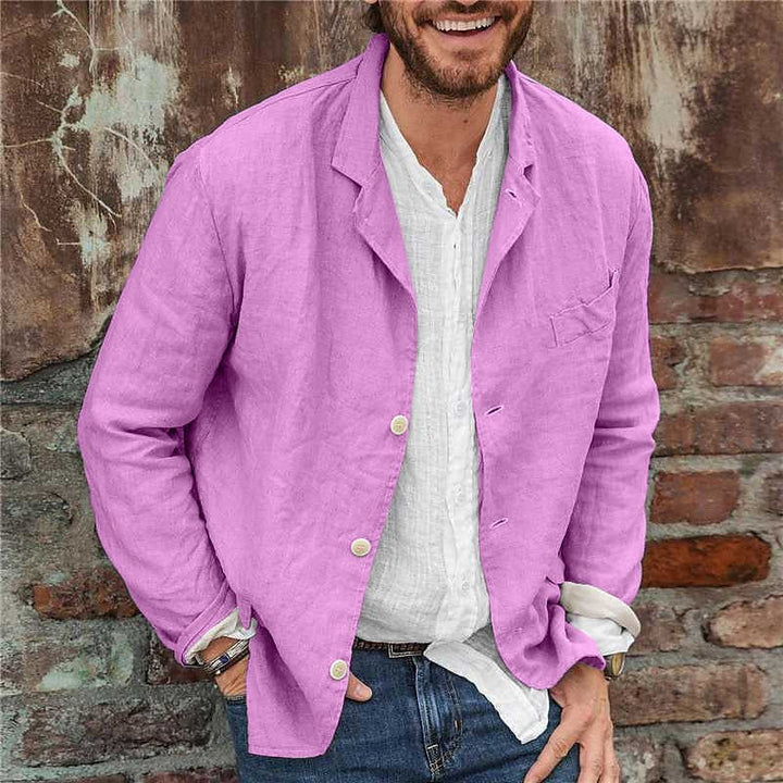 Herrars lätta texturerade kavaj med notch-lapel