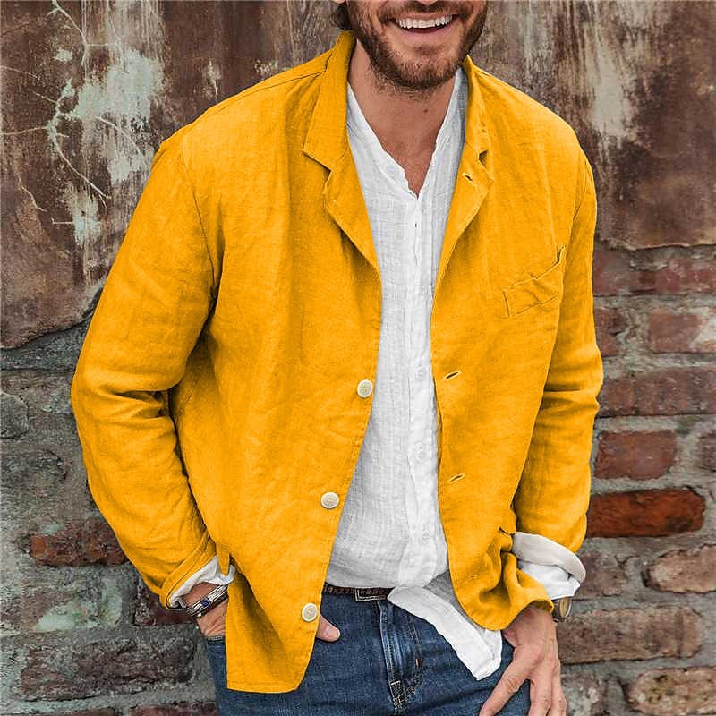 Herrars lätta texturerade kavaj med notch-lapel