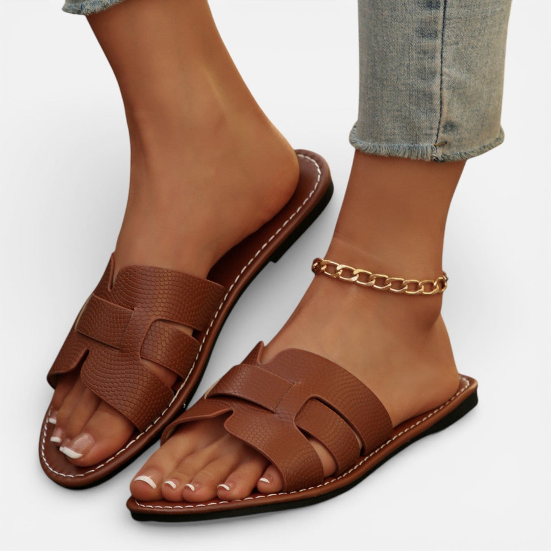 Kvinnors Öppen Tå Slid Sandaler Minimalistisk Platt Sommar Skor
