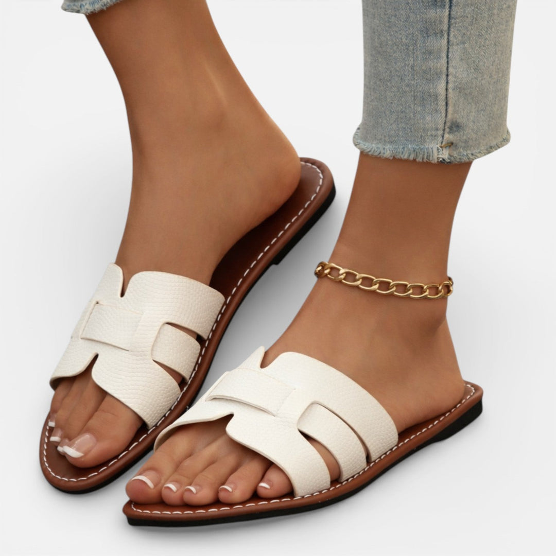 Kvinnors Öppen Tå Slid Sandaler Minimalistisk Platt Sommar Skor