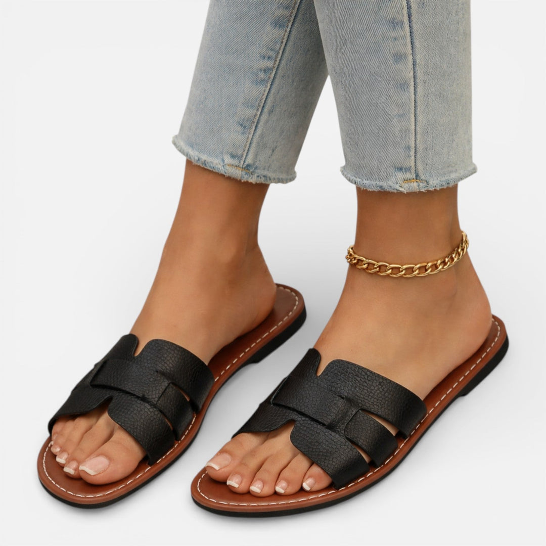 Kvinnors Öppen Tå Slid Sandaler Minimalistisk Platt Sommar Skor
