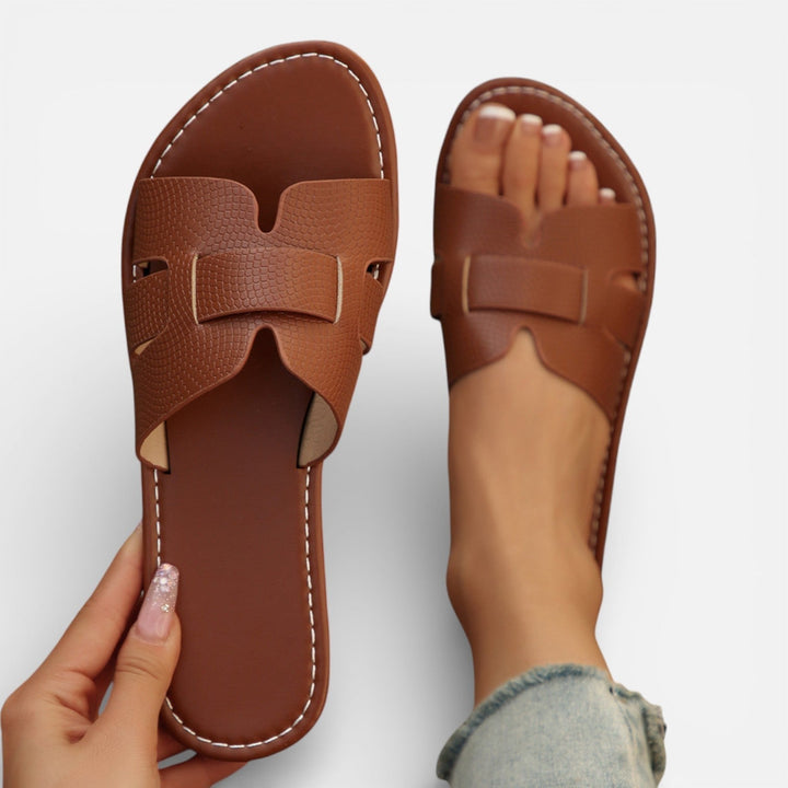 Kvinnors Öppen Tå Slid Sandaler Minimalistisk Platt Sommar Skor
