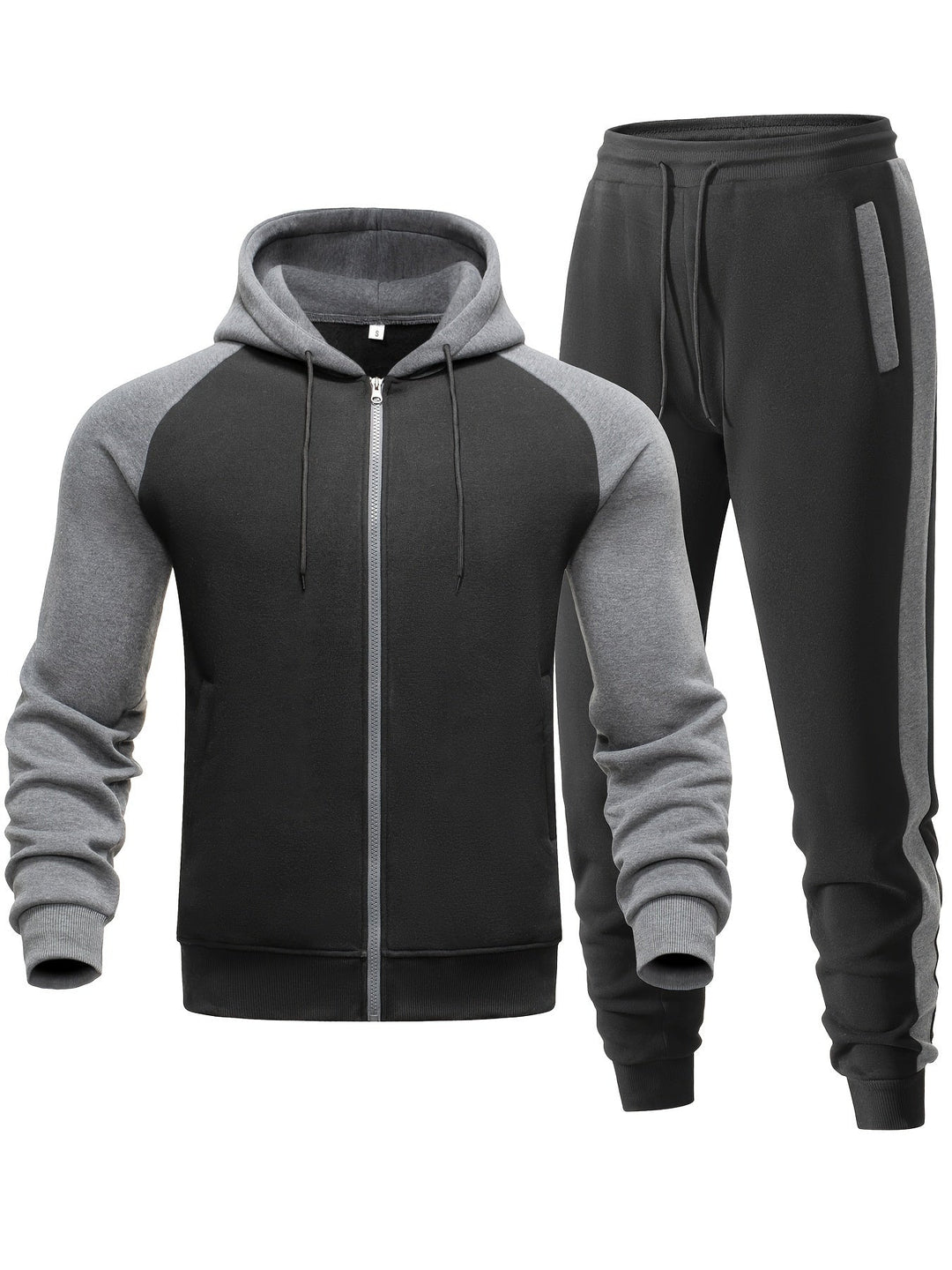 Mäns avslappnad hoodie och jogger-set för sportig komfort, vardagsbruk och mångsidig street style