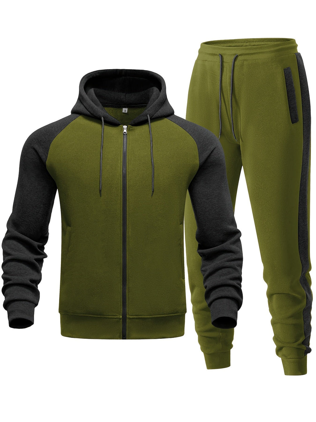 Mäns avslappnad hoodie och jogger-set för sportig komfort, vardagsbruk och mångsidig street style