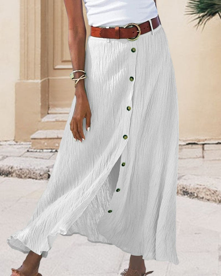 Kvinnors Eleganta Långa A-Linje Maxi Kjol Enfärgad Bekväm Vardagsklädsel Mångsidig Styling