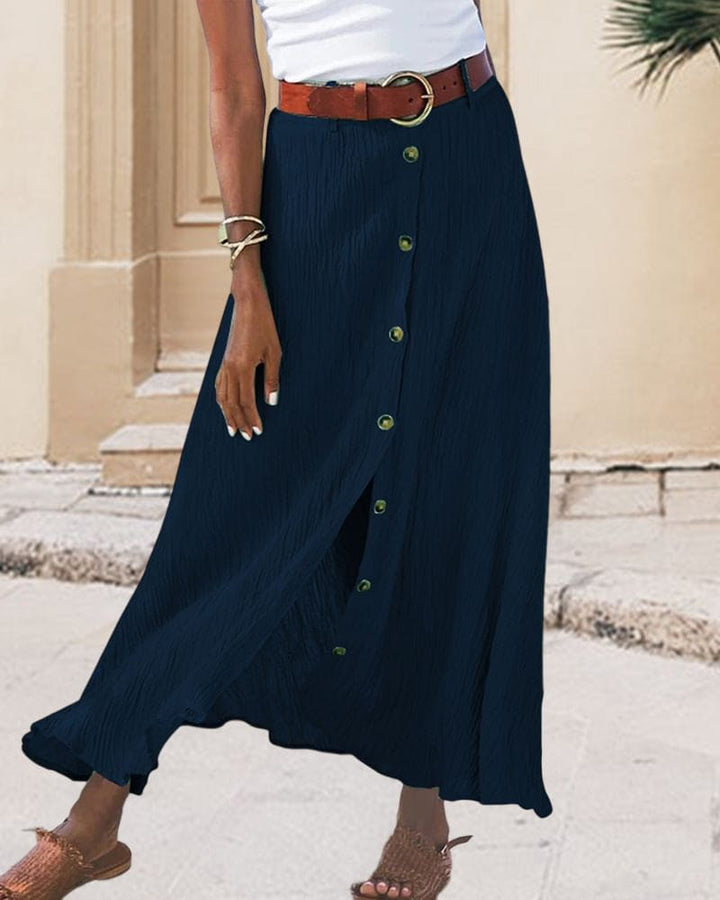 Kvinnors Eleganta Långa A-Linje Maxi Kjol Enfärgad Bekväm Vardagsklädsel Mångsidig Styling