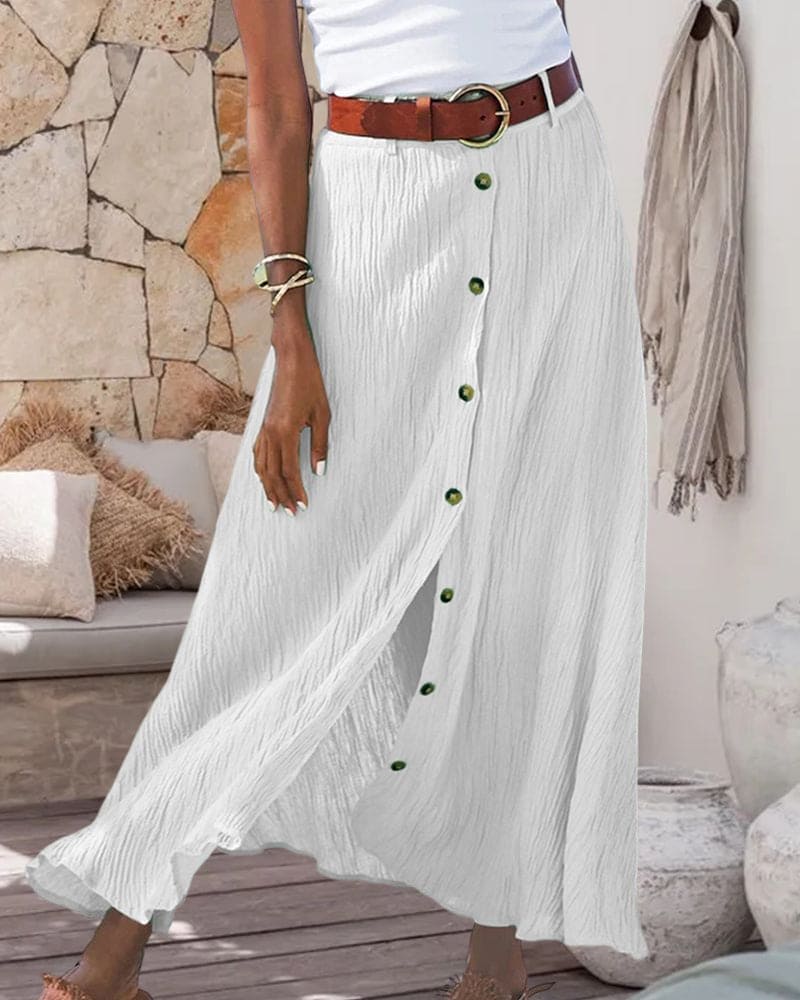 Kvinnors Eleganta Långa A-Linje Maxi Kjol Enfärgad Bekväm Vardagsklädsel Mångsidig Styling