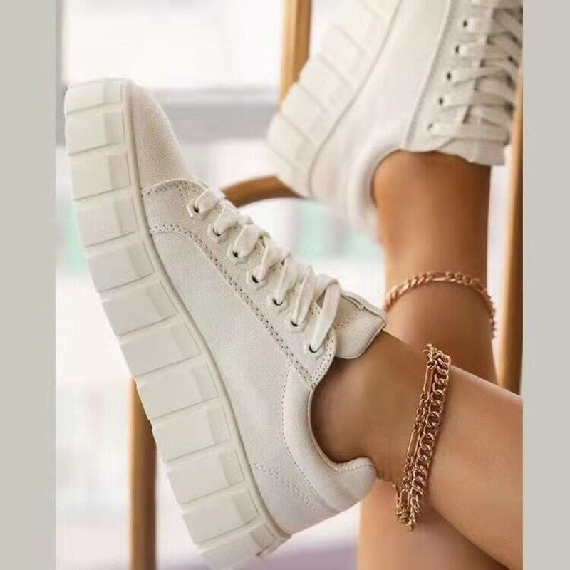 Kvinnors Låga Sneakers – Bekväma Dämpade Casual Träningsskor