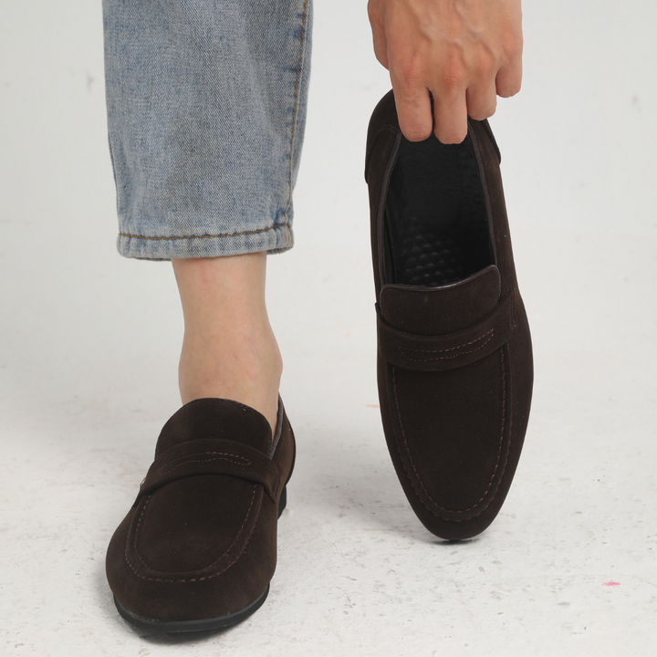 Herrars Mocka Penny Loafers Smart Slip On Klädeskor
