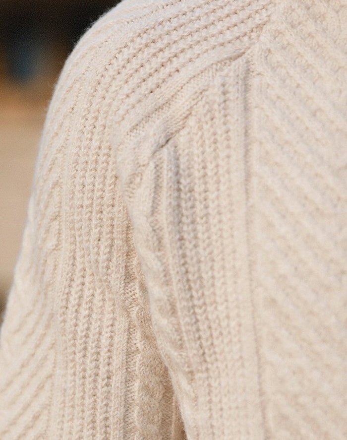 Herrstickad tröja med krage – Varm, Bekväm, Stilig, Texturerad, Smart Casual, Vardagsanpassad Passform
