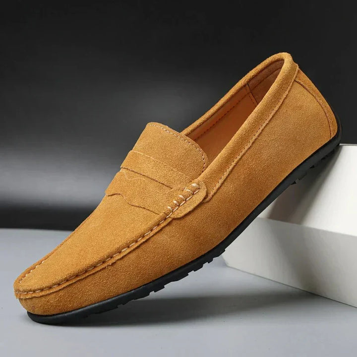 Herrens Mocka Penny Loafers Raffinerade Slip-On Casual Skor