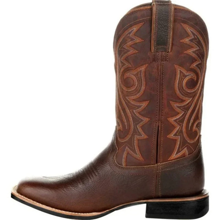 Kvinnors Västerländska Cowboystövlar – Broderad Mid-Calf Stil för Avslappnad Användning